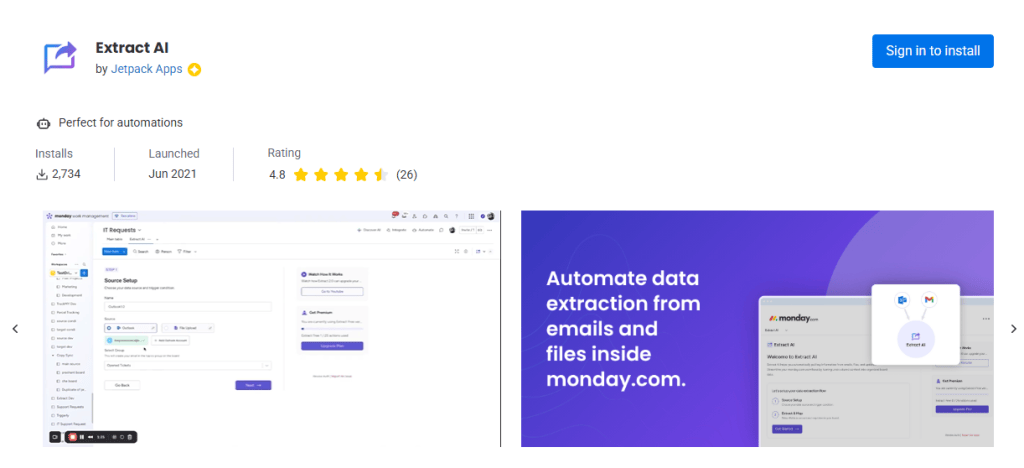 Automate Data Extraction From Gmail On Monday.com Using Extract Ai 1 image